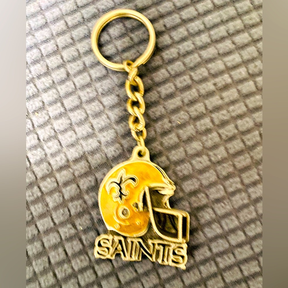 NEW Saints Gold Helmet Keychain